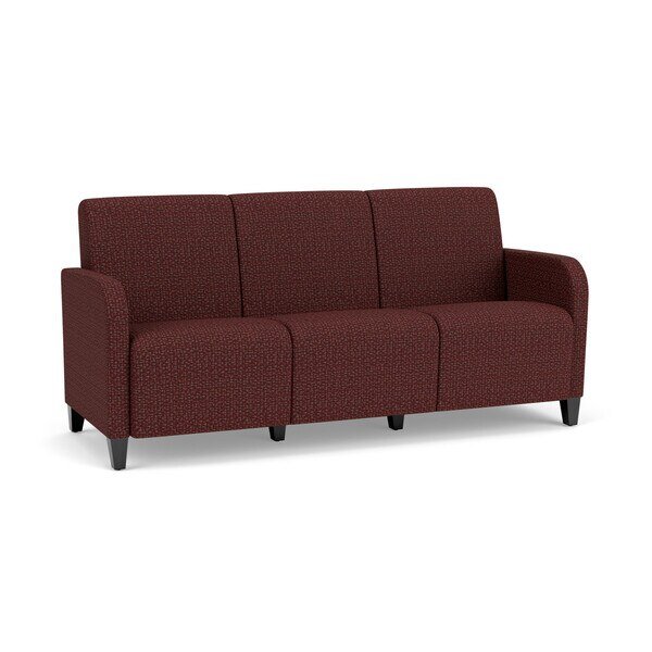Siena Lounge Reception 3 Seat Tandem Seating No Center Arms, Black, RF Nebbiolo Upholstery, Lesro, Mfr#: SN3101